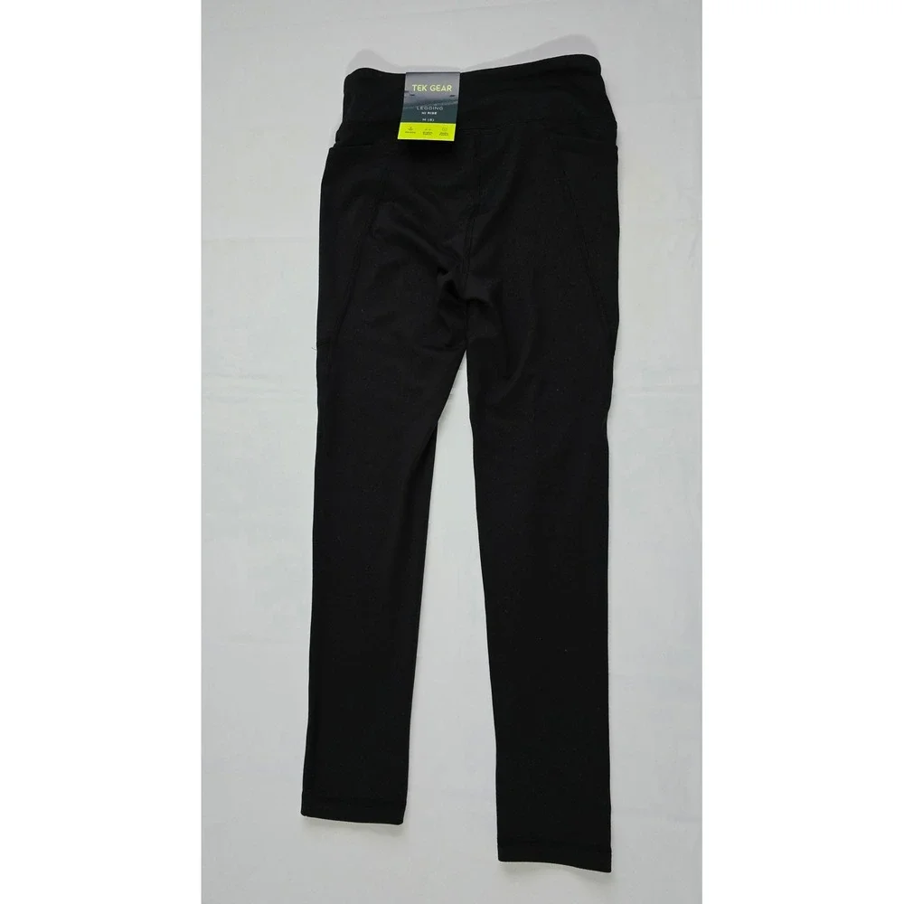 Tek Gear Girls Black Luxe Hi-Rise Perf Pocket Leggings Size M 8 NWT DG03A105RS